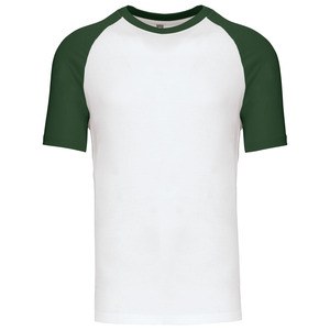 Kariban K330 - BASE BALL - CONTRAST T-SHIRT White / Forest Green