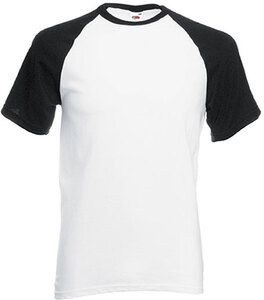 Fruit of the Loom SC61026 - Short Sleeve Baseball T (61-026-0) White/Black