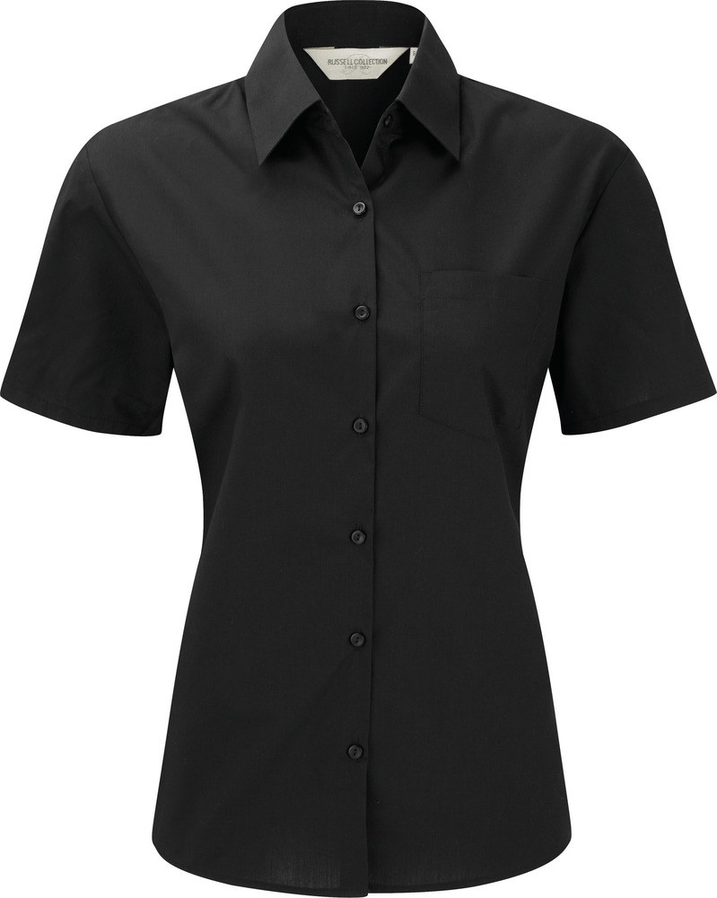 Russell Collection RU935F - LADIES' SHORT SLEEVE POLYCOTTON EASY CARE POPLIN SHIRT
