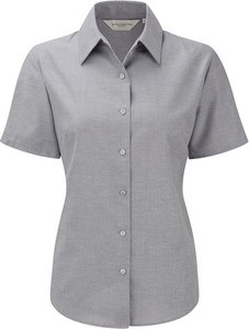 Russell Collection RU933F - Ladies' Short Sleeve Easy Care Oxford Shirt Silver