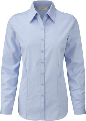 Russell Collection RU962F - LADIES LONG SLEEVE HERRINGBONE SHIRT