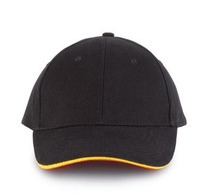 K-up KP011 - ORLANDO - MEN'S 6 PANEL CAP Black / Yellow / Red