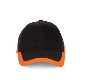 K-up KP045 - RACING - BI-COLOUR 6 PANEL CAP Black / Orange