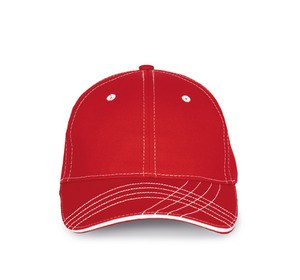 K-up KP109 - FASHION CAP - 6 PANELS Red / White