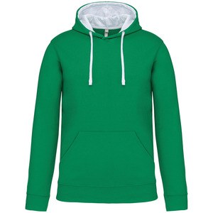 Kariban K446 - CONTRAST HOODED SWEATSHIRT Light Kelly Green / White