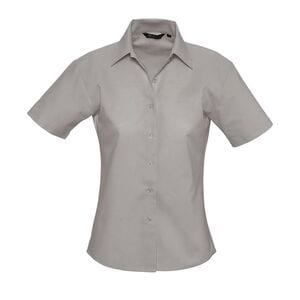 SOL'S 16030 - Elite Short Sleeve Oxford Women's Shirt Silver