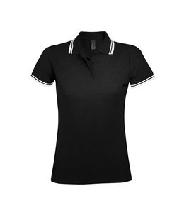 SOL'S 00578 - PASADENA WOMEN Polo Shirt Black/White