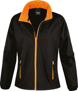 Result R231F - Core Ladies Printable Soft Shell Black / Orange