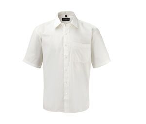 Russell Collection JZ937 - Men's Short Sleeve Shirt 100% Cotton White