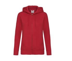 Fruit of the Loom SC375 - Women's large zip hoodie Red