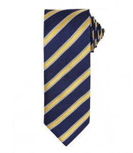 Premier PR783 - Waffle Stripe Tie Navy/Gold