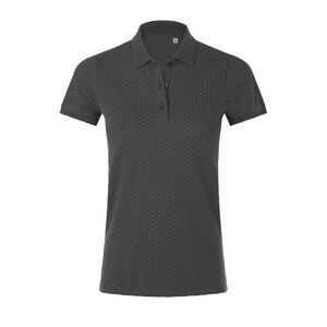 SOL'S 01707 - Brandy Women's Polka Dot Polo Shirt Dark Grey/ White