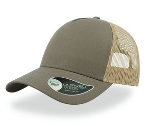 Atlantis AT085 - 5 Panel Cotton Trucker Cap Khaki/ Stone