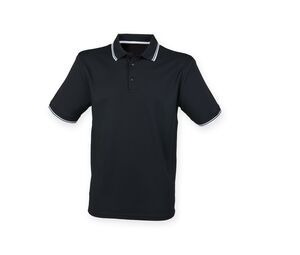 Henbury HY482 - Polo collar and contrasting sleeves Black / White