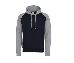 AWDIS JUST HOODS JH009 - Baseball Sweatshirt Oxford Navy / Heather Grey