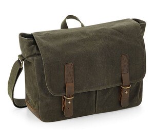 Quadra QD653 - Traditional oilcloth satchel Olive Green