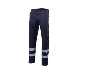 VELILLA V3014S - MULTI-POCKET STRETCH PANTS WITH REFLECTIVE STRIPES Navy