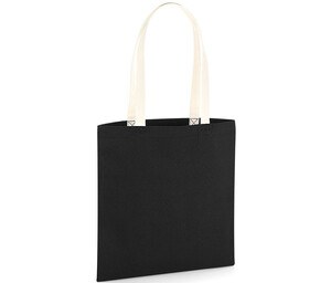 Westford mill W801C - Earthaware™ Organic Bag For Life - Contrast Handles Black/ Natural