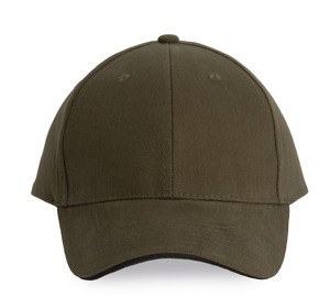 K-up KP011 - ORLANDO - MEN'S 6 PANEL CAP Dark Khaki / Dark Grey