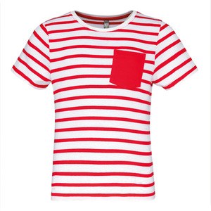 Kariban K379 - Kids striped short sleeve sailor t-shirt with pocket