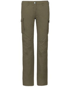 Kariban K746 - Women's lightweight multi-pocket trousers Light Khaki