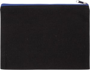 Kimood KI0722 - Canvas cotton pouch - large model Black / Royal Blue