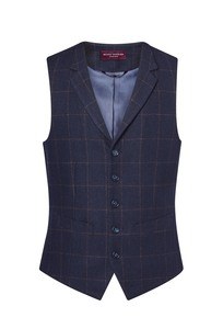 Brook Taverner BT1463 - Memphis men's vest Navy Check