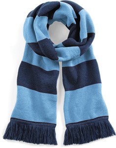 Beechfield B479 - Stadium striped men's scarf French Navy / Sky Blue