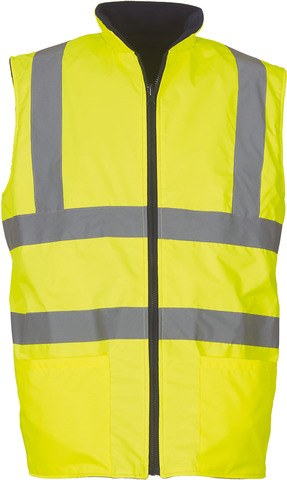 Yoko YHV008F - Hi-Vis Reversible Fleece Bodywarmer