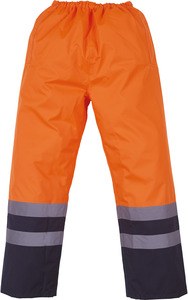 Yoko YHVS46 - Hi-Vis Waterproof Over Trousers Hi Vis Orange/Navy