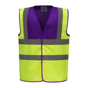 Yoko YHVW100 - Hi-Vis Waistcoat Purple / Hi Vis Yellow