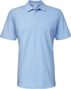 Gildan GI64800 - Men's Softstyle Double Pique Polo Shirt Light Blue