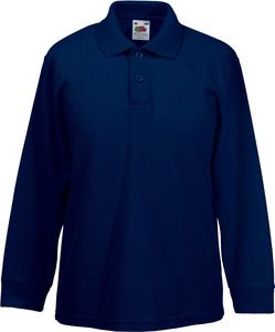 Fruit of the Loom SC63201 - Children's polo shirt 65/35 long sleeves Deep Navy