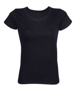RTP Apparel 03257 - Tempo 185 Women Short Sleeve Cut And Sewn T Shirt Deep Black