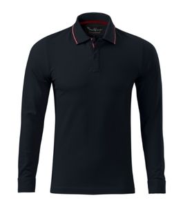 Malfini Premium 258 - Contrast Stripe LS Polo Shirt Gents Dark Navy