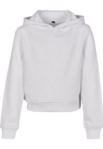 Build Your Brand BY113 - Girls Cropped Sweatshirt Hoody White