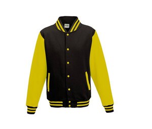 AWDIS JH043 - Baseball sweatshirt Jet Black / Sun Yellow