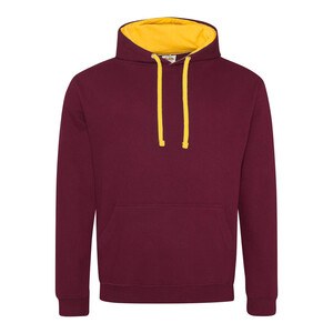 AWDIS JH003 - Contrast Hoodie Burgundy/ Gold