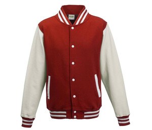 AWDIS JH043 - Baseball sweatshirt Fire Red/White