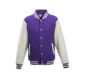 AWDIS JH043 - Baseball sweatshirt Purple/White
