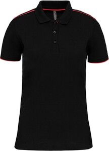 WK. Designed To Work WK271 - Ladies' short-sleeved contrasting DayToDay polo shirt Black / Red
