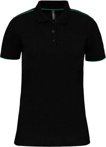 WK. Designed To Work WK271 - Ladies' short-sleeved contrasting DayToDay polo shirt Black/ Kelly Green