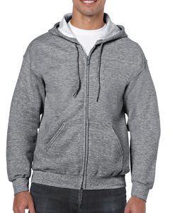 Gildan 18600 - Heavyweight Full Zip Hooded Sweat Graphite Heather