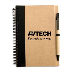 GiftRetail IT3775 - SONORA PLUS B6 recycled notebook with pen Black