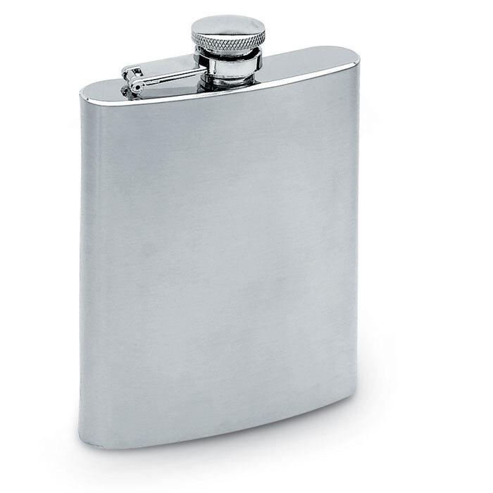 GiftRetail KC4703 - Large hip flask in matt stainless steel