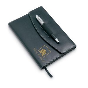 GiftRetail KC6856 - NOVA A5 notebook portfolio with pen Black