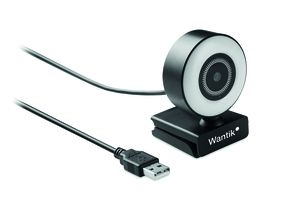 GiftRetail MO6395 - LAGANI 1080P HD webcam and ring light Black