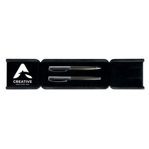 GiftRetail MO8217 - DERRICK Ball pen set in box Titanium