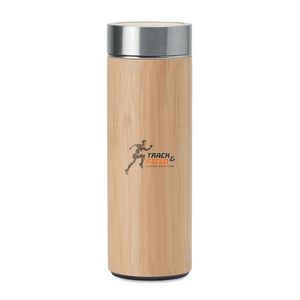 GiftRetail MO9421 - BATUMI Double wall bamboo flask 400ml Wood