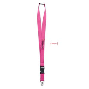 GiftRetail MO9661 - WIDE LANY Lanyard with metal hook 25mm Fuchsia